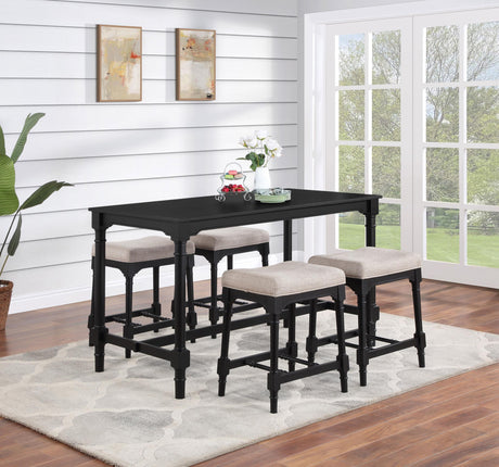 Coaster Martina 5-piece Rectangular Counter Height Dining Set Black