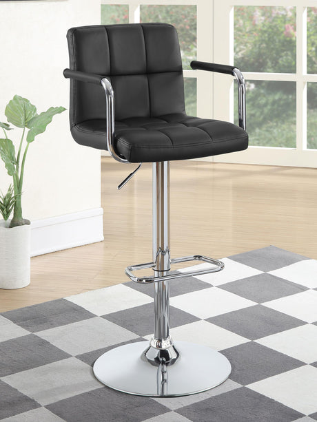 Coaster Palomar Adjustable Height Bar Stool Black and Chrome