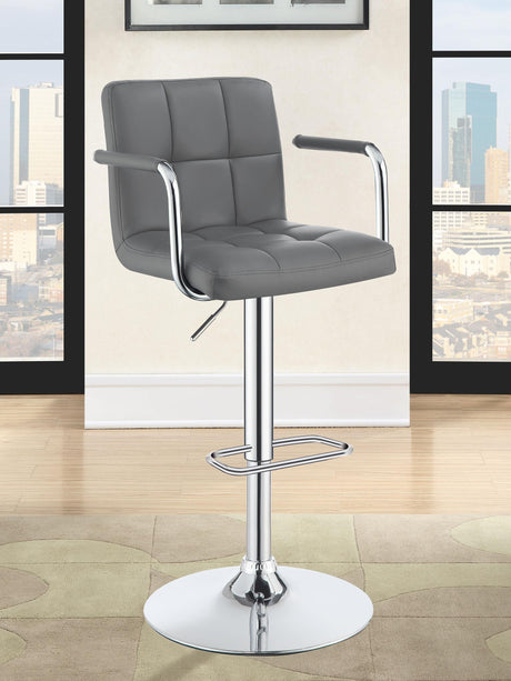 Coaster Palomar Adjustable Height Bar Stool Grey and Chrome