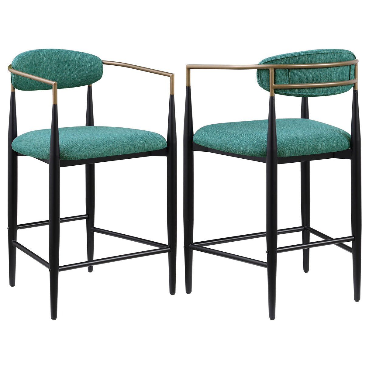 Coaster Tina Fabric Upholstered Counter Chair Green (Set of 2)
