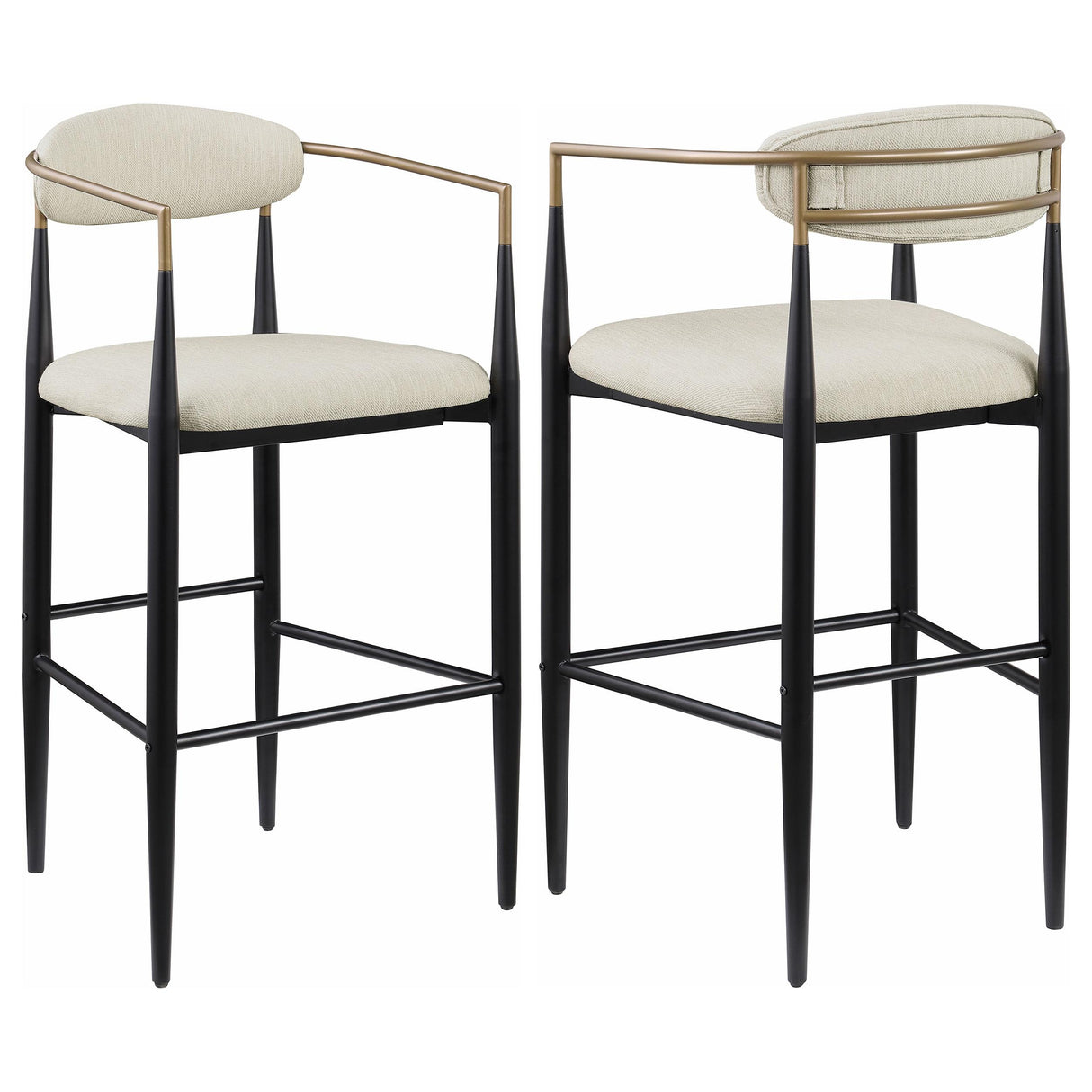 Coaster Tina Fabric Upholstered Bar Chair Beige (Set of 2)