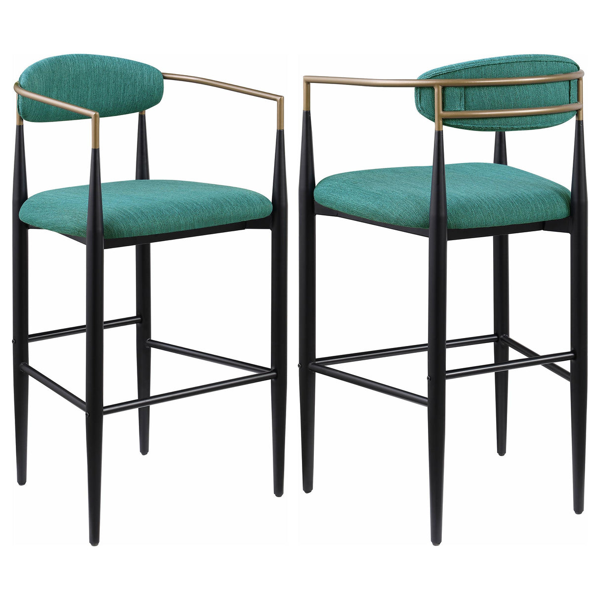 Coaster Tina Fabric Upholstered Bar Chair Green (Set of 2)