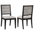 Coaster Elodie Wood Dining Side Chair Grey and Black (Set of 2)