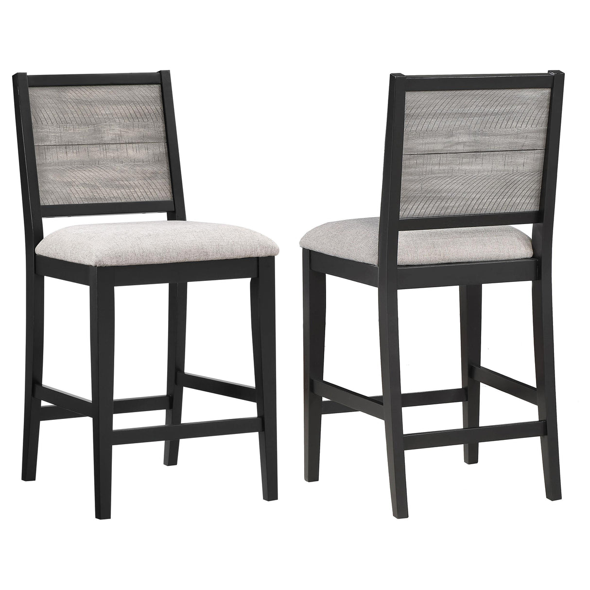 Coaster Elodie Wood Counter Chair Grey and Black (Set of 2)