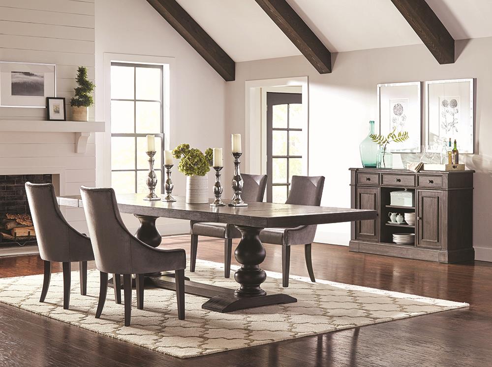 Coaster Phelps 5-piece Rectangular Dining Table Set Distressed Noir