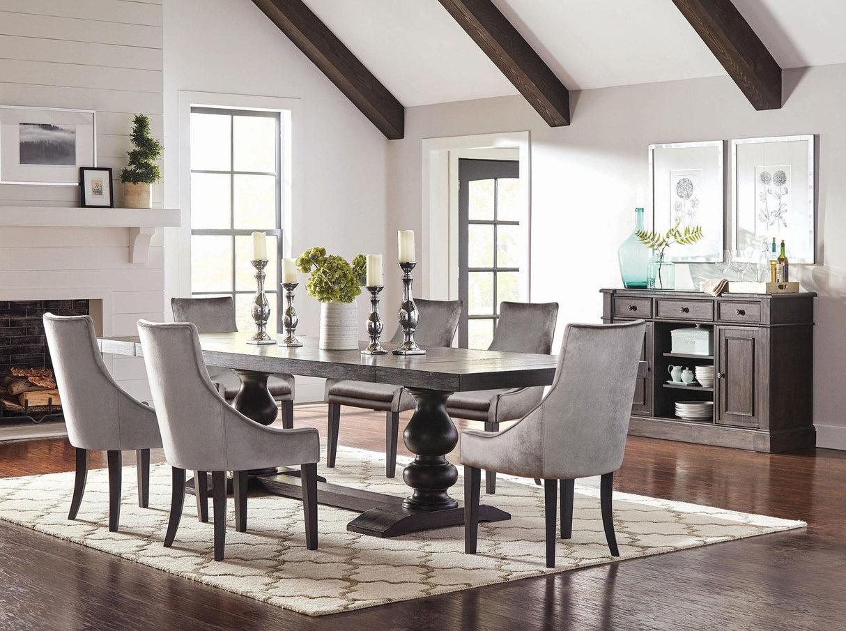 Coaster Phelps 7-piece Rectangular Dining Table Set Distressed Noir