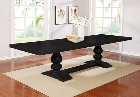 Coaster Phelps 123-inch Extension Leaf Dining Table Distressed Noir
