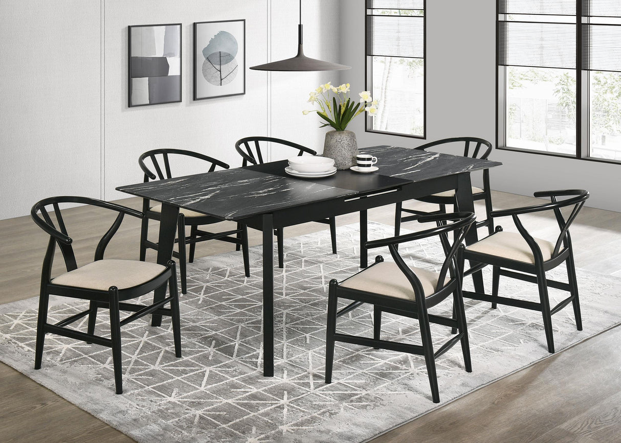 Coaster Crestmont 7-piece Extension Leaf Dining Table Set Black