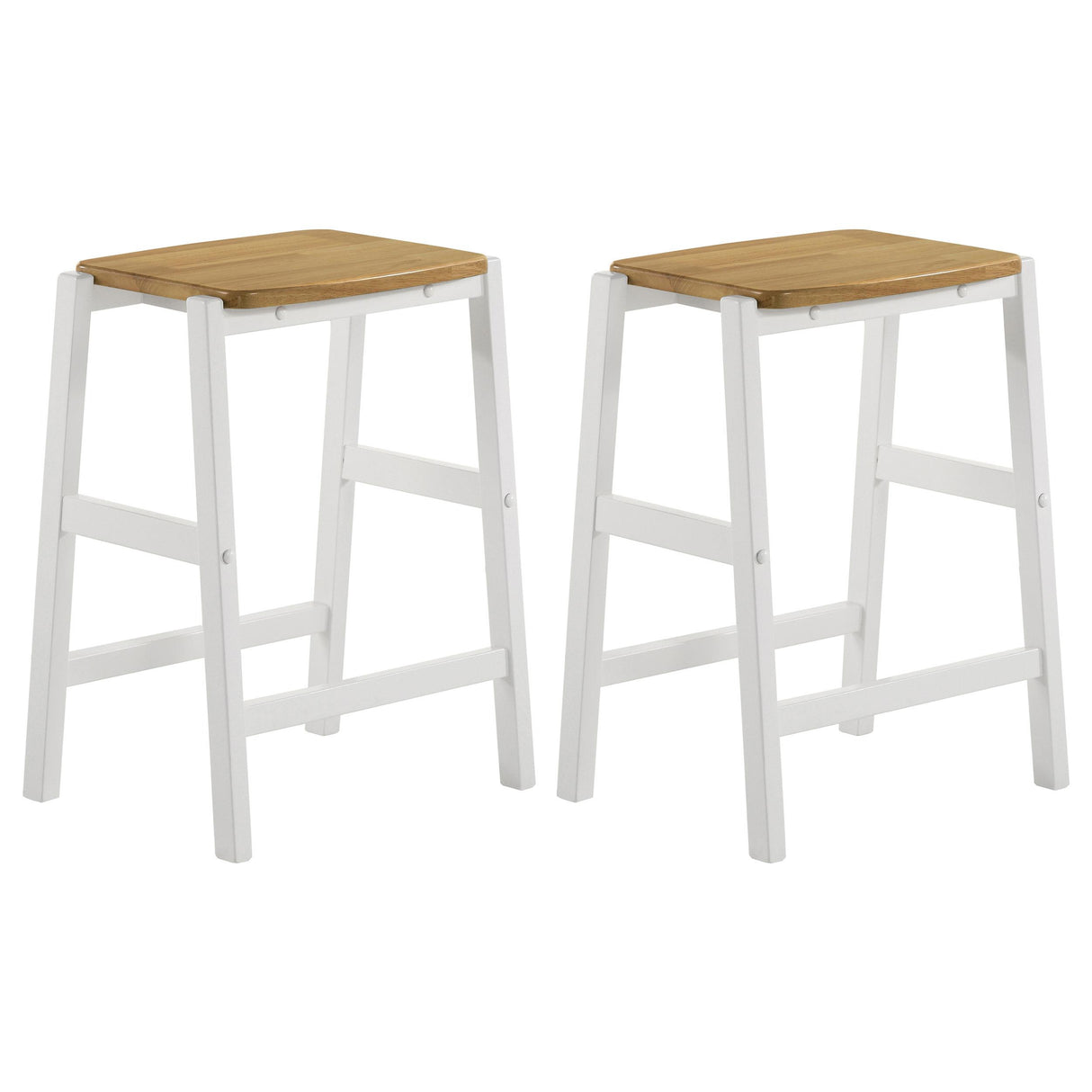 Coaster Edgeworth Wood Backless Counter Stool White (Set of 2)