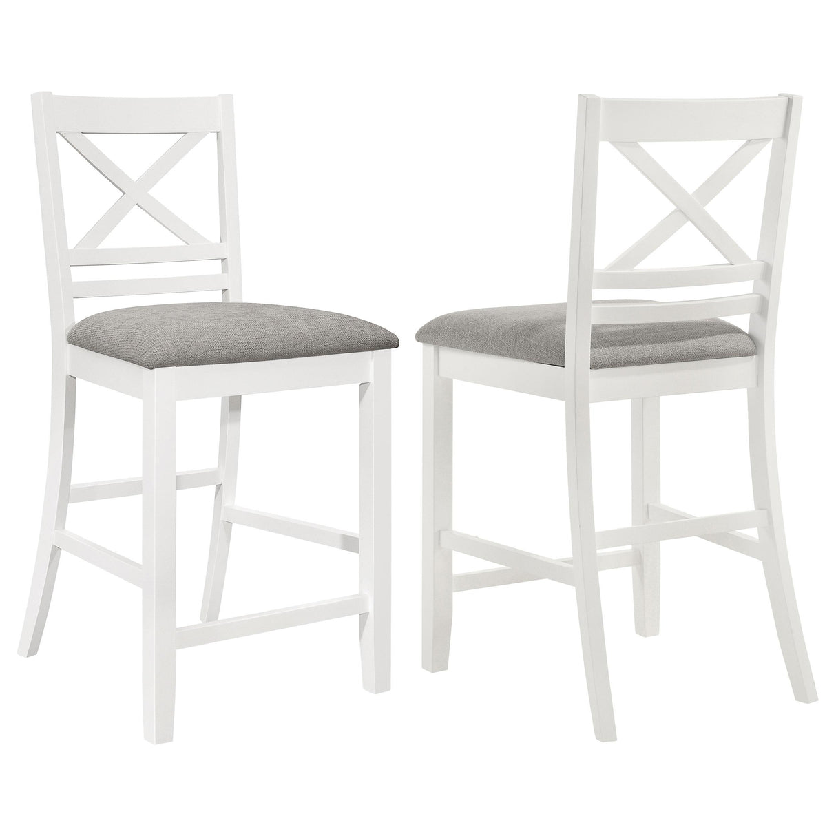Coaster Hollis Wood Counter Chair with Cushion White (Set of 2)