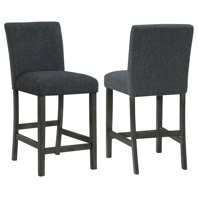 Coaster Alba Boucle Upholstered Counter Chair Black (Set of 2)