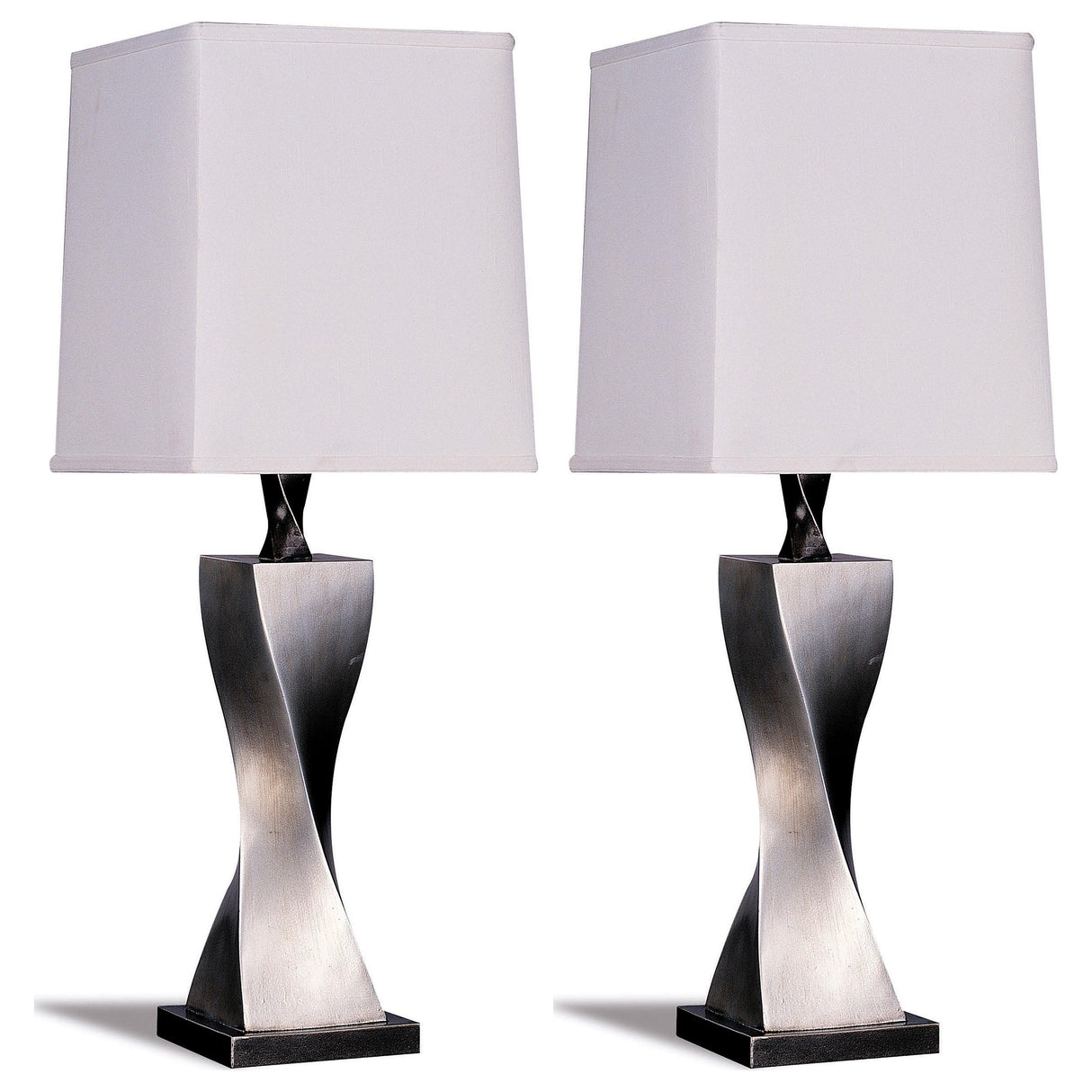 Coaster Keene 30-inch Tapered Shade Table Lamp Silver (Set of 2)