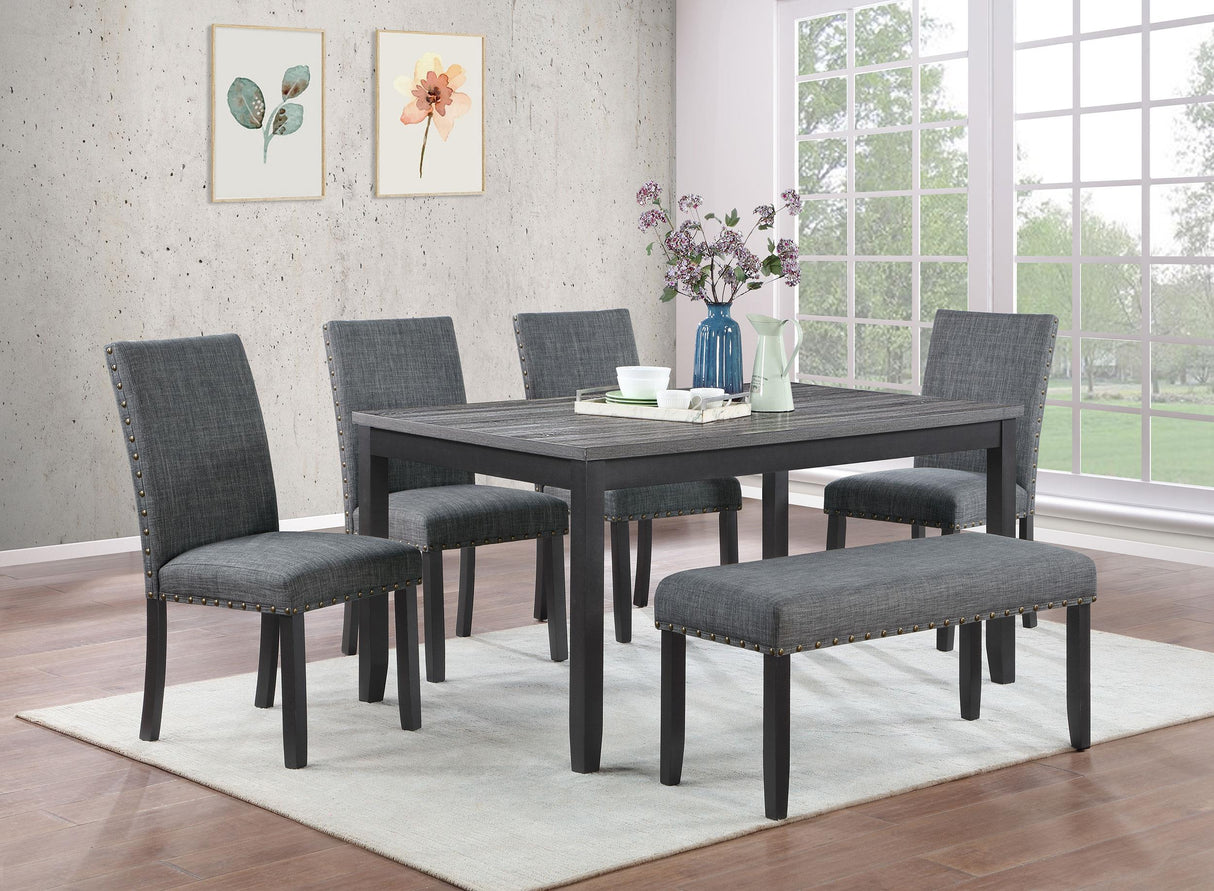 Coaster Barlow 6-piece Rectangular Dining Table Set Grey and Black