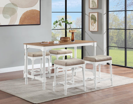 Coaster Martina 5-piece Rectangular Counter Height Dining Set White