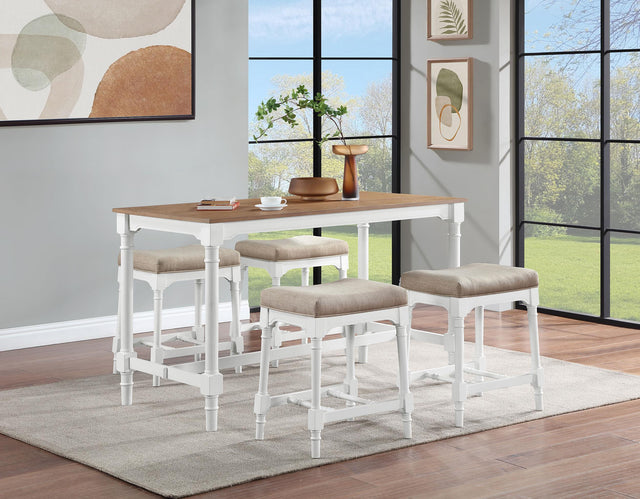 Coaster Martina 5-piece Rectangular Counter Height Dining Set White