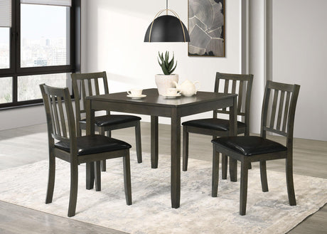Coaster Parkwood 5-piece Square Dining Table Set Charcoal