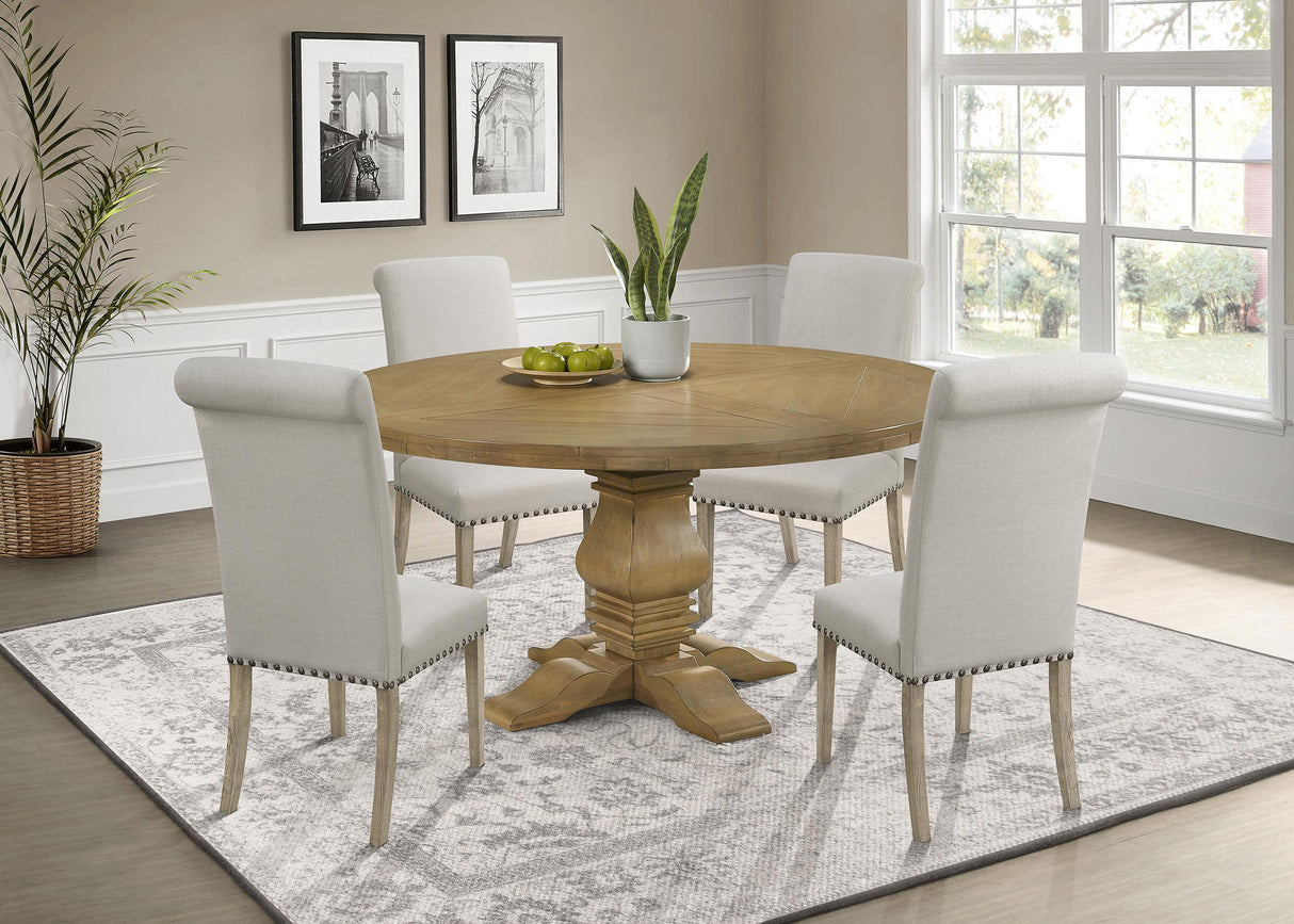 Coaster Florence 5-piece Round Dining Table Set Rustic Honey