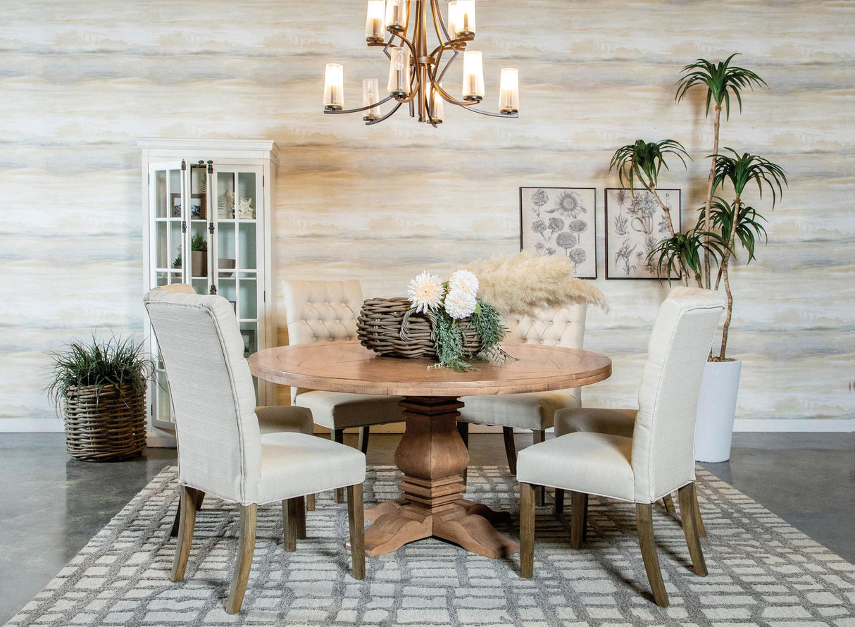 Coaster Florence 7-piece Round Dining Table Set Rustic Honey