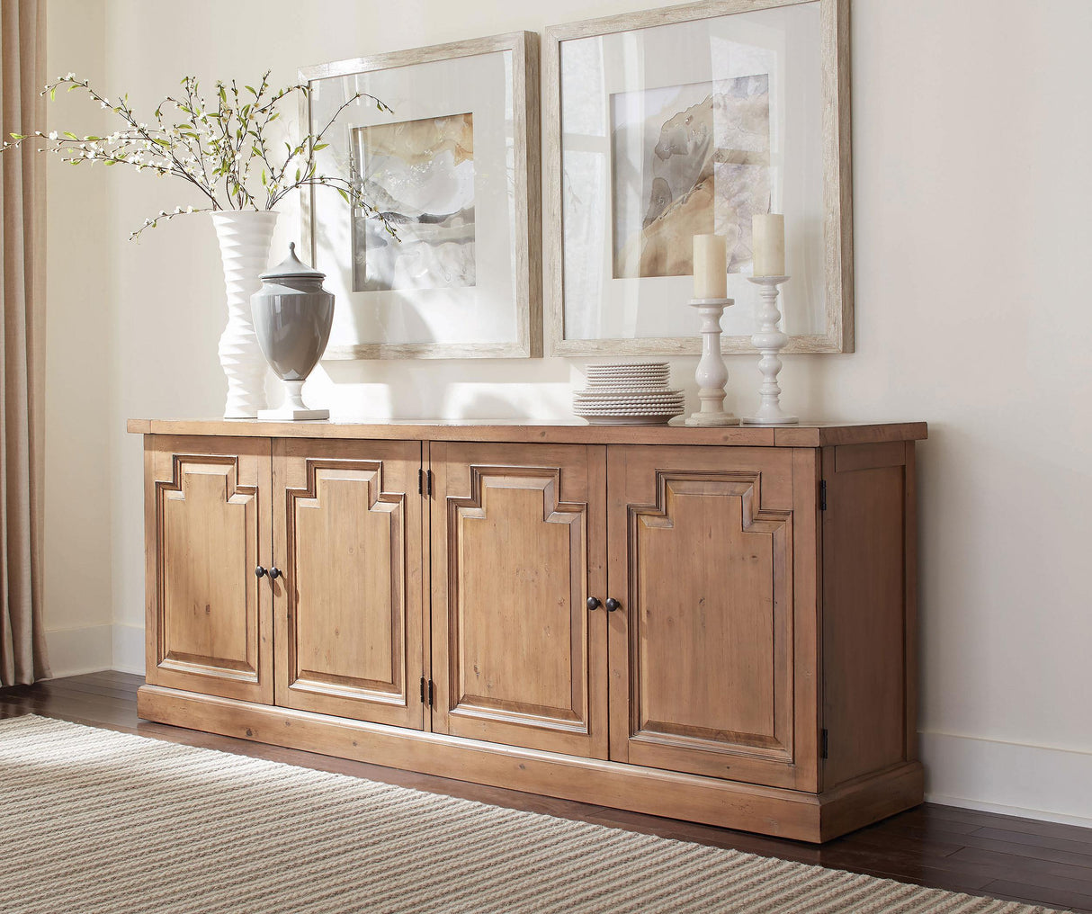 Coaster Florence 4-door Dining Sideboard Buffet Cabinet Rustic Honey
