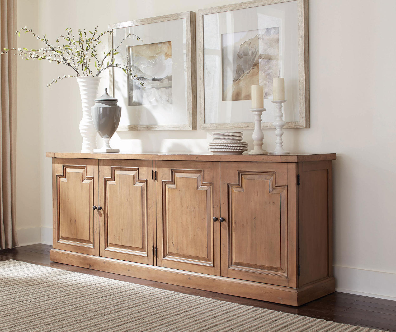 Coaster Florence 4-door Dining Sideboard Buffet Cabinet Rustic Honey