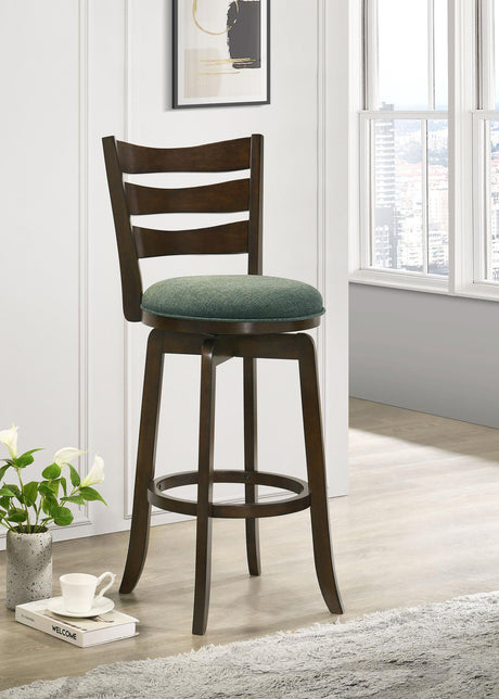 Coaster Murphy Wood Pub Height Swivel Bar Chair Hunter Green