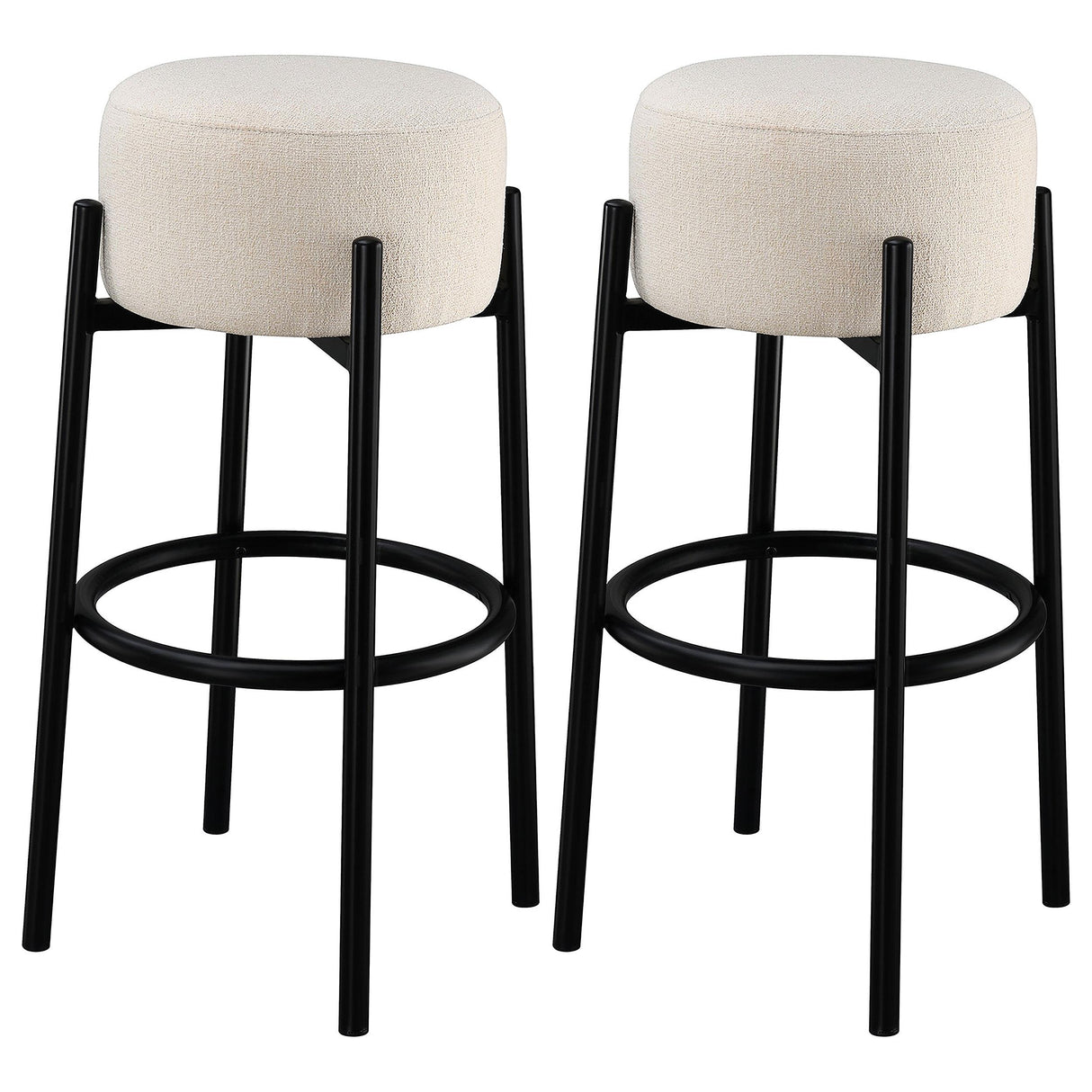 Coaster Leonard Upholstered Backless Bar Stool White (Set of 2)