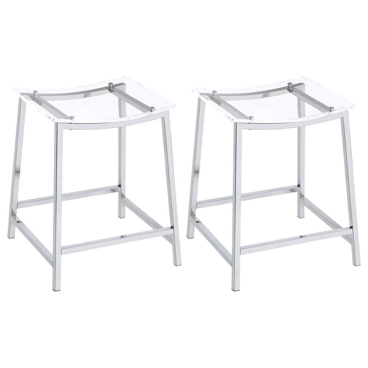 Coaster Jovani Acrylic Backless Counter Stool Chrome (Set of 2)