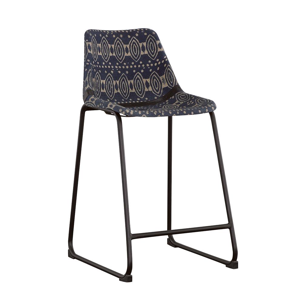 Coaster Marquise Upholstered Counter Chair Blue Canvas (Set of 2)