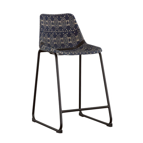 Coaster Marquise Upholstered Counter Chair Blue Canvas (Set of 2)