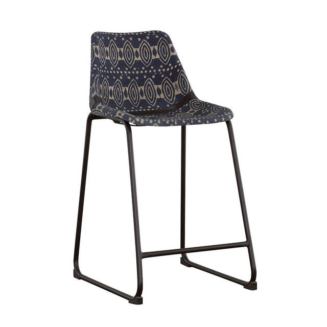 Coaster Marquise Upholstered Counter Chair Blue Canvas (Set of 2)