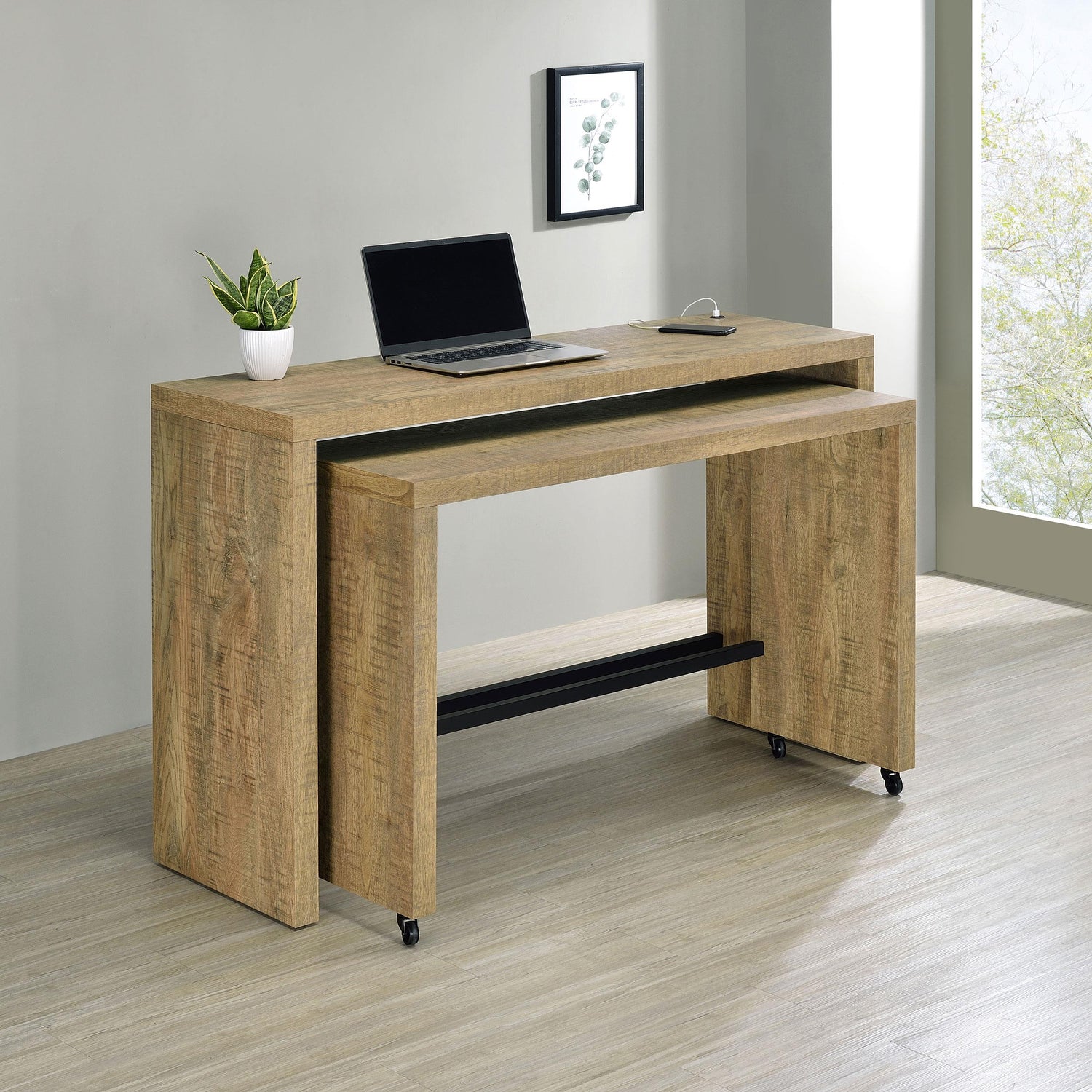 Coaster Davista 4-piece Counter Height Table Set Mango Brown