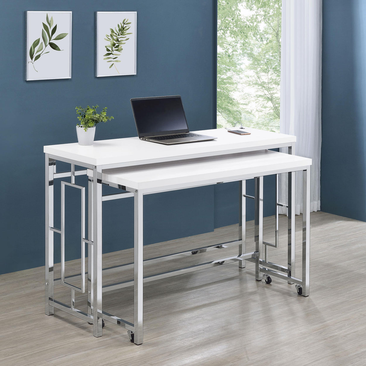 Coaster Jackson 4-piece Multipurpose Counter Height Table Set White