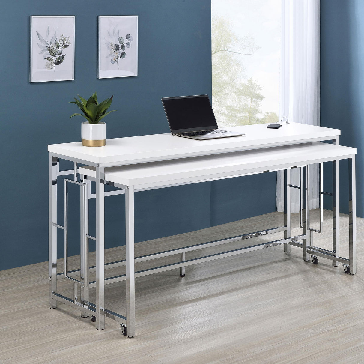 Coaster Jackson 5-piece Multipurpose Counter Height Table Set White