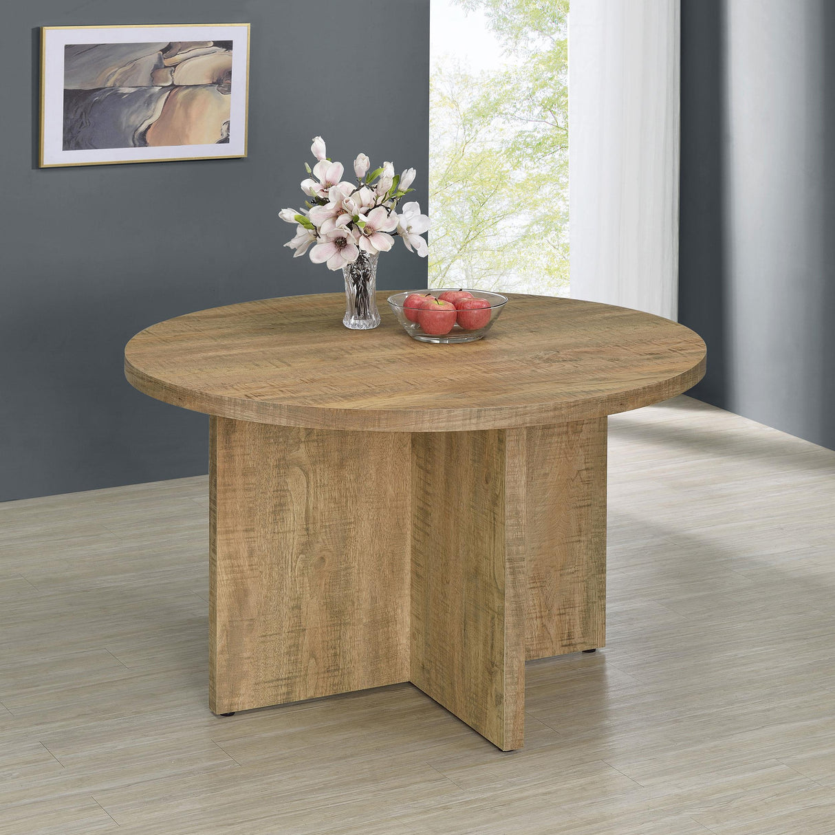 Coaster Jamestown Round 47-inch Composite Wood Dining Table Mango