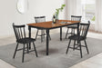 Coaster Hollyoak 5-piece Rectangular Dining Set Walnut and Black
