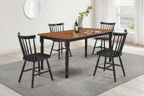 Coaster Hollyoak 5-piece Rectangular Dining Set Walnut and Black