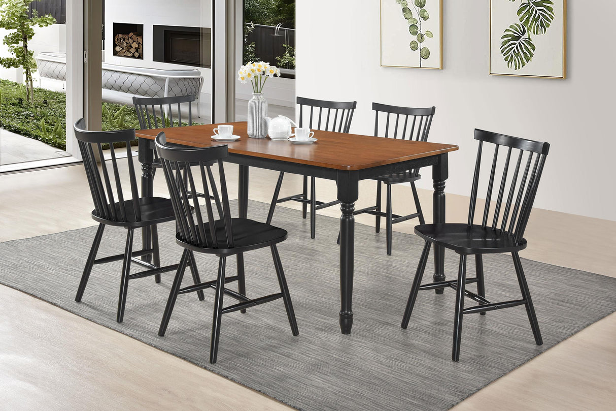 Coaster Hollyoak 7-piece Rectangular Dining Set Walnut and Black