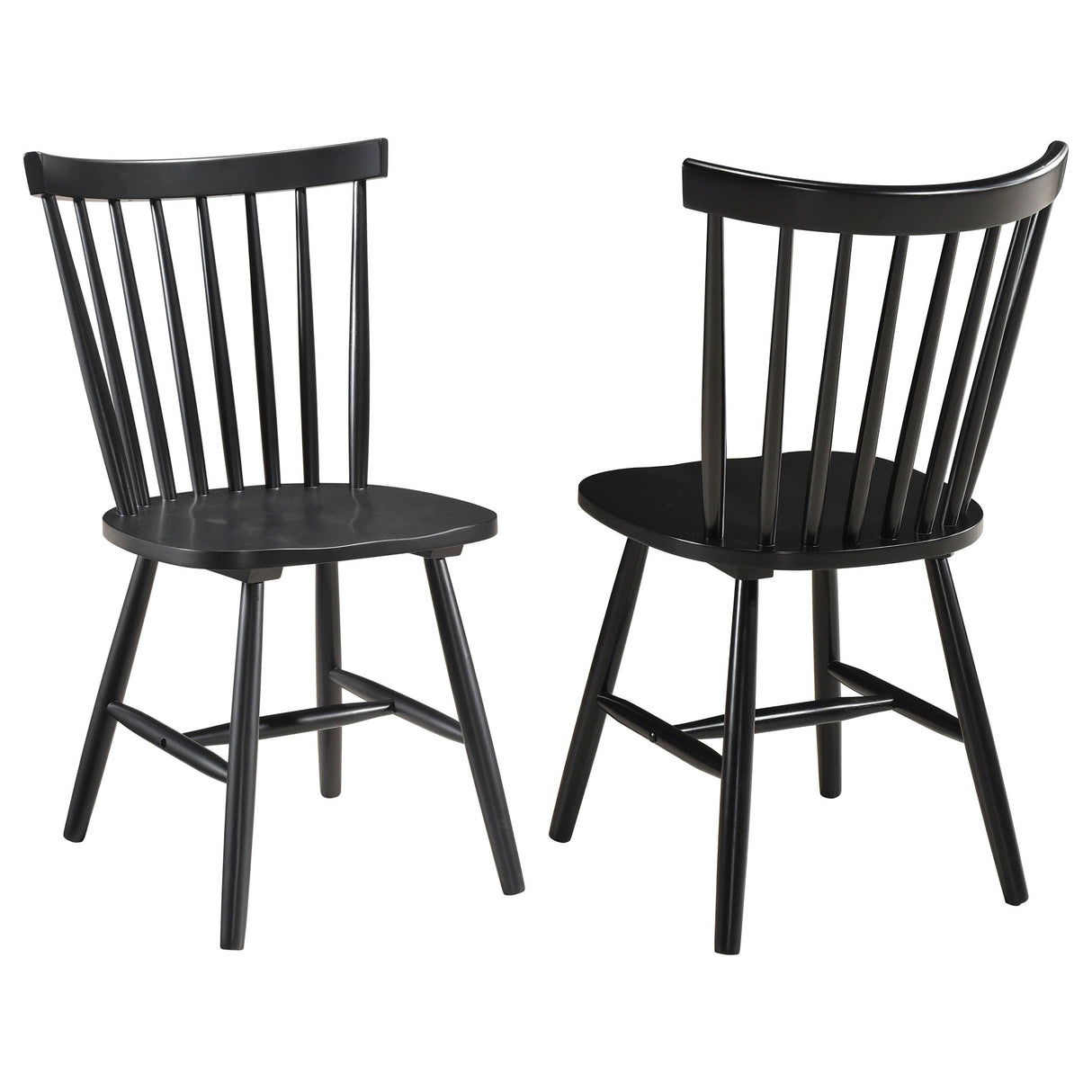 Coaster Hollyoak Windsor Wood Dining Side Chair Black (Set of 2)