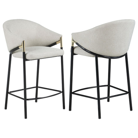 Coaster Chadwick Fabric Upholstered Counter Chair Beige (Set of 2)