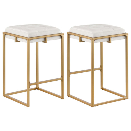Coaster Nadia Upholstered Backless Counter Stool Beige (Set of 2)
