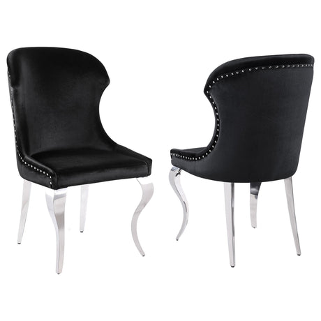 Coaster Cheyanne Upholstered Dining Side Chair Black (Set of 2)
