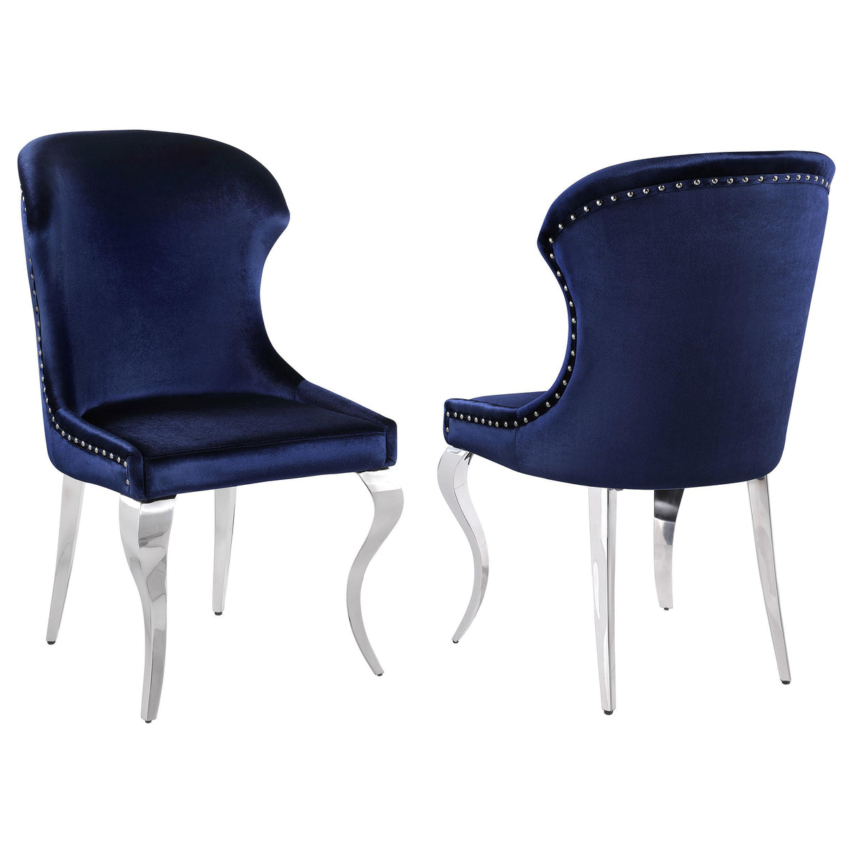 Coaster Cheyanne Upholstered Dining Side Chair Ink Blue (Set of 2)