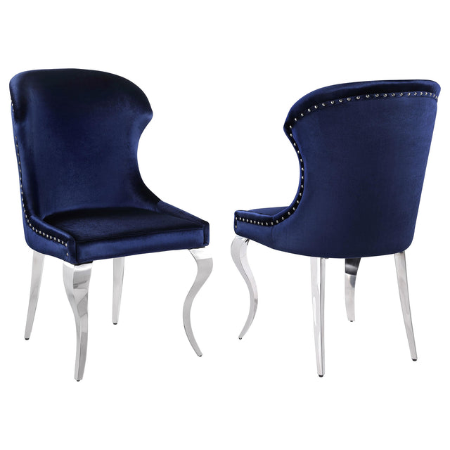 Coaster Cheyanne Upholstered Dining Side Chair Ink Blue (Set of 2)