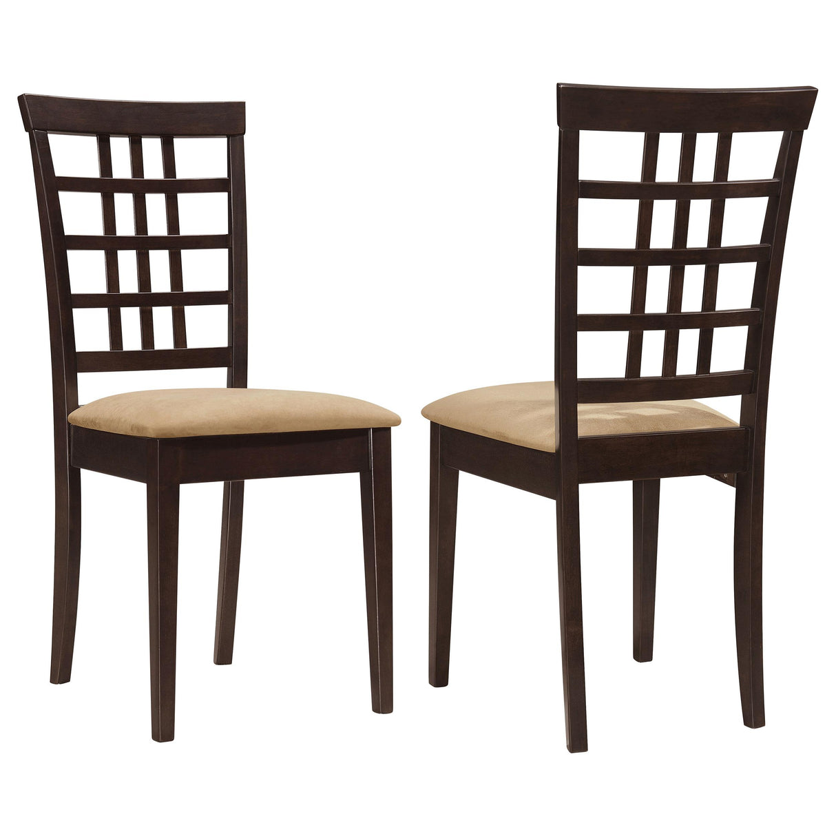 Coaster Kelso Lattice Back Dining Side Chair Cappuccino (Set of 2)