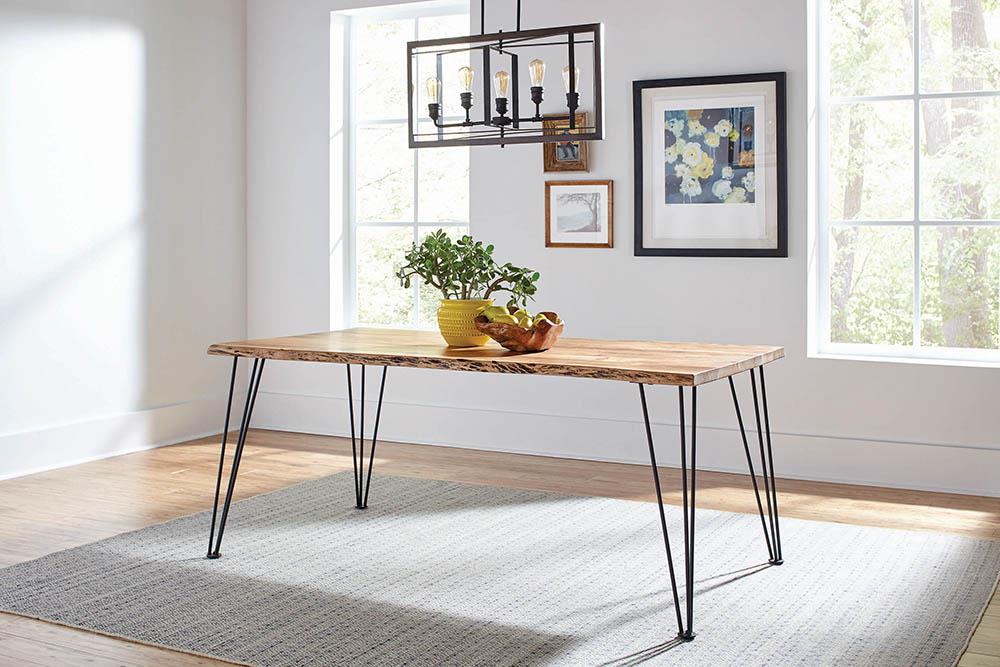 Coaster Sherman 71-inch Live Edge Dining Table Natural Acacia