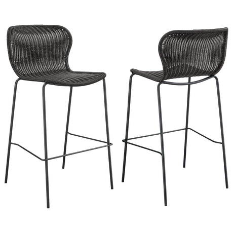 Coaster Mckinley Faux Rattan Metal Bar Chair Brown (Set of 2)