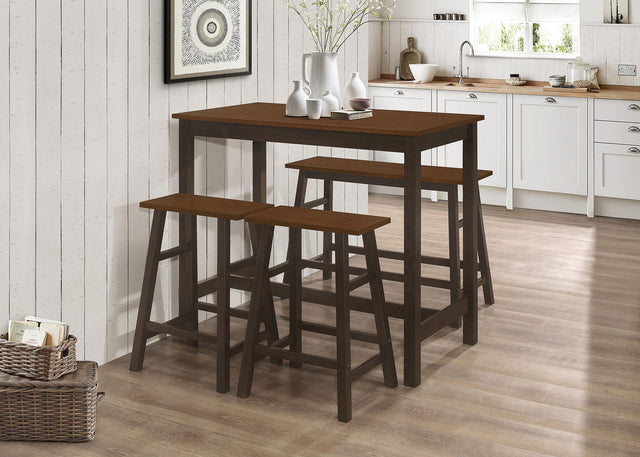 Coaster Connie 4-piece Counter Height Set Chestnut and Dark Brown