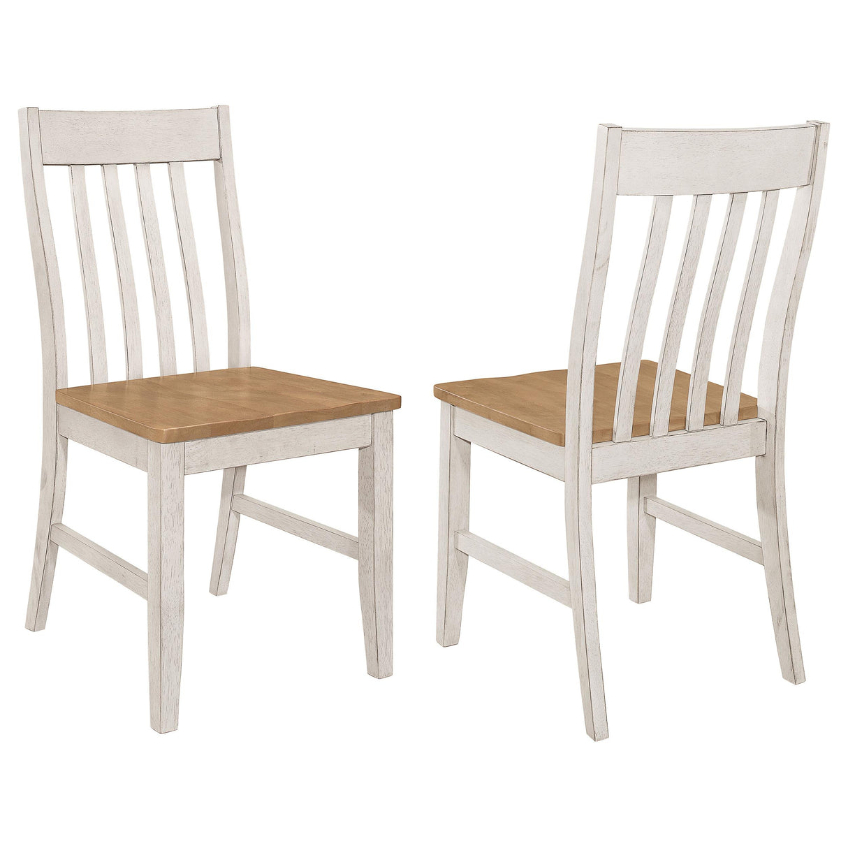Coaster Kirby Wood Dining Side Chair Rustic Off White (Set of 2)