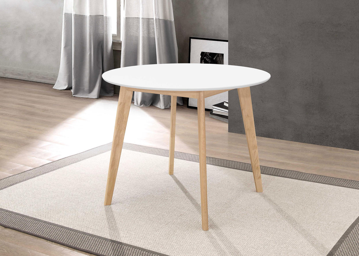 Coaster Breckenridge Round 40-inch Round Dining Table Matte White