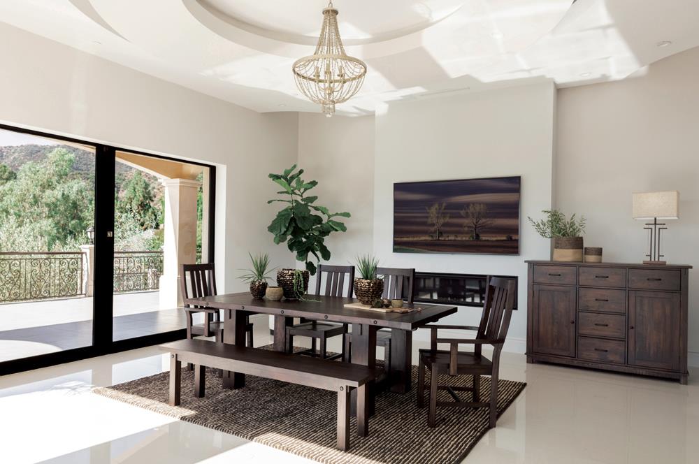 Coaster Calandra 5-piece Extension Leaf Dining Set Vintage Java